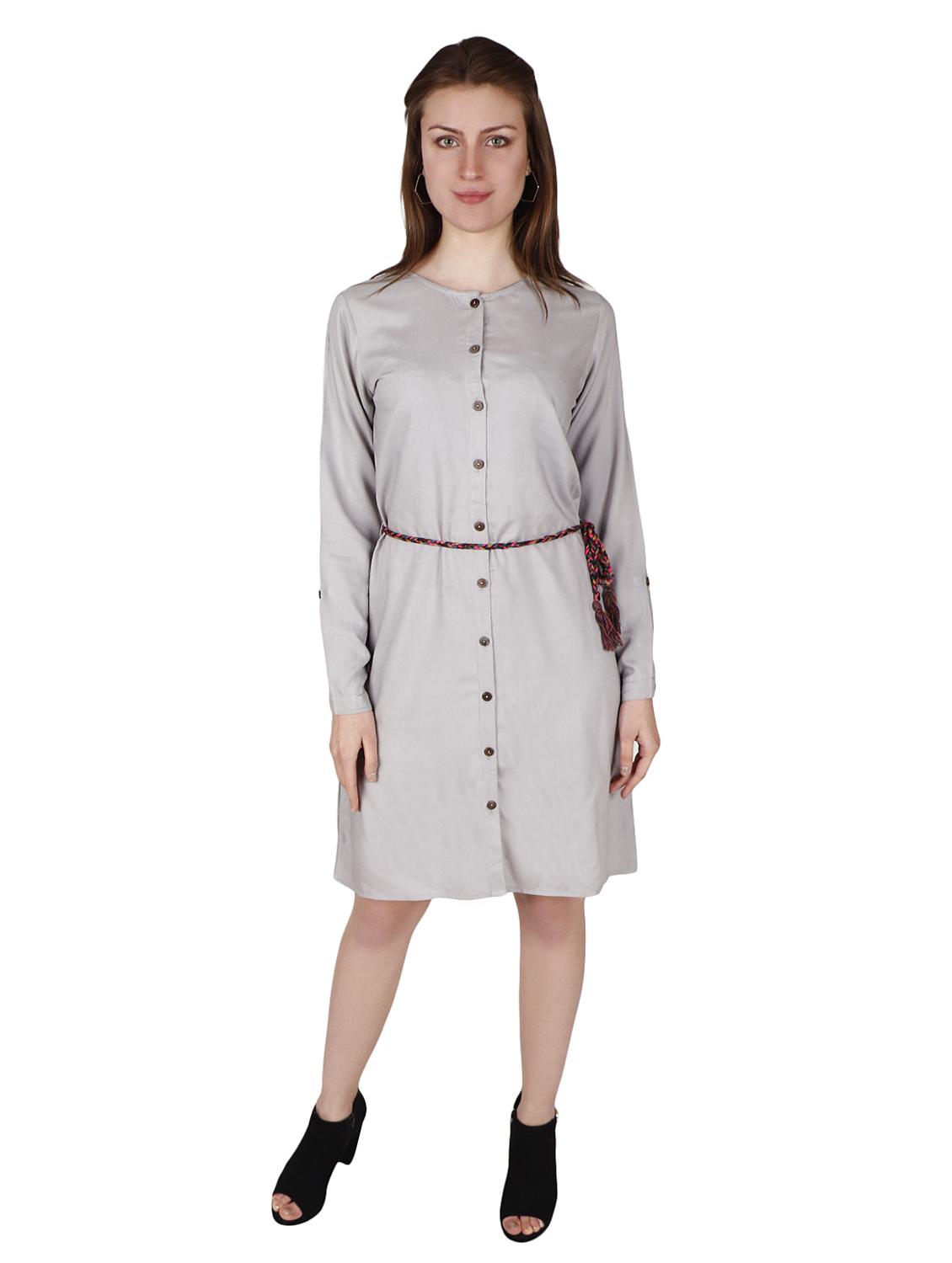 round neck belted shirt dress - 16928939 - Zoom Image - 4