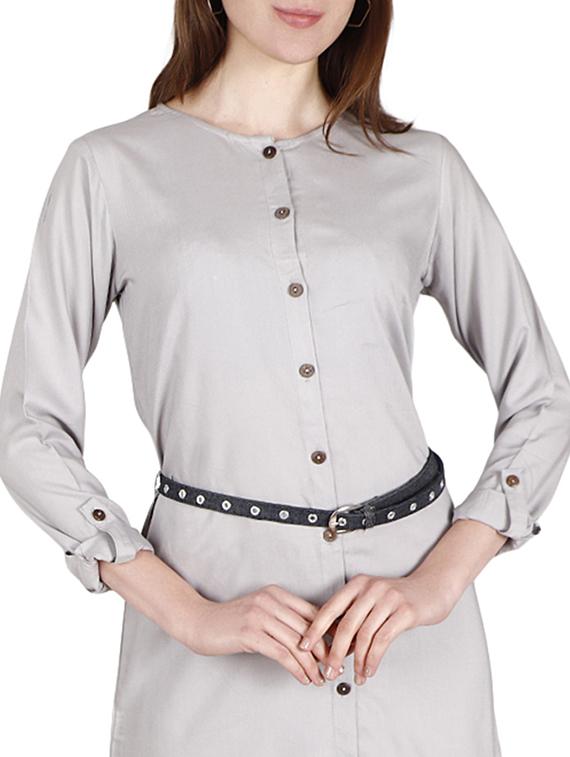 round neck belted shirt dress - 16928939 - Zoom Image - 5