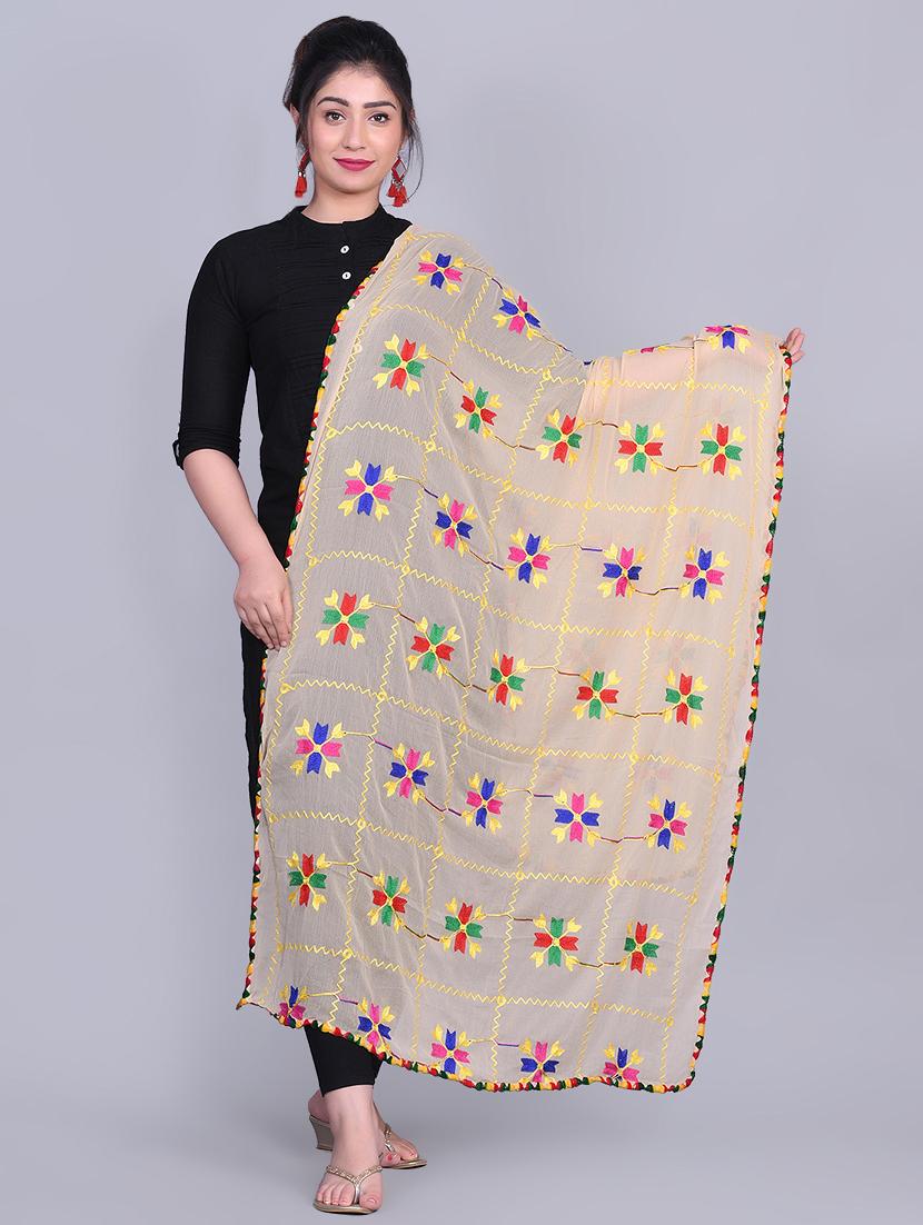 self design phulkari dupatta - 16929043 - Zoom Image - 1