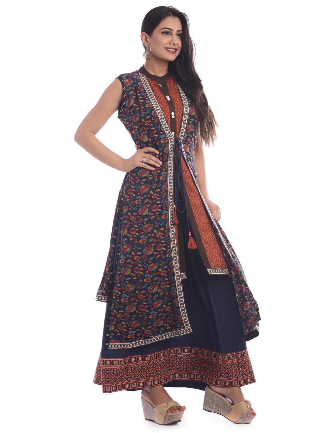 floral print a-line kurta - 16929378 - Zoom Image - 2