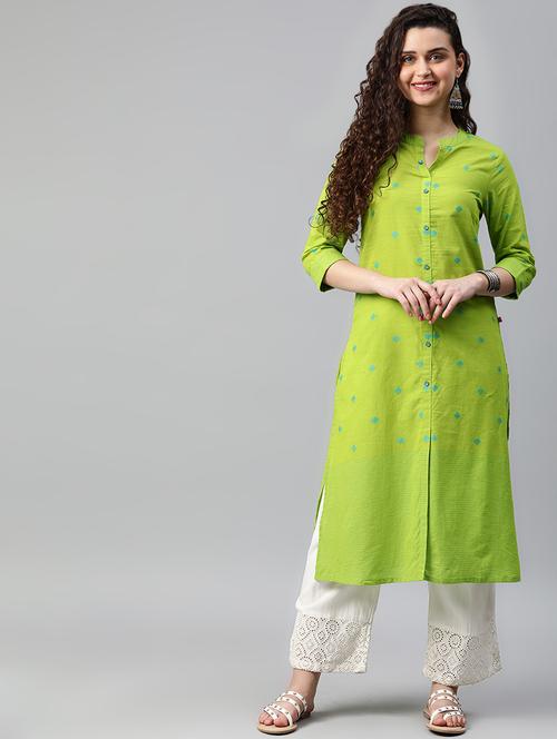 embroidered a-line kurta - 16931114 - Very Small Image - 1