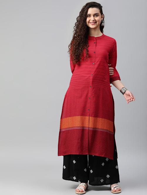 kaantha work a-line kurta - 16931120 - Standard Image - 1