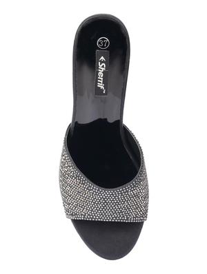 black slip on sandals - 16931160 - Standard Image - 4
