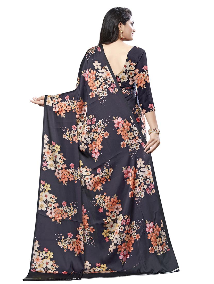 floral printed saree with blouse - 16931913 - Zoom Image - 2