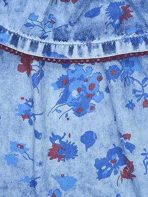 blue cotton blend frock - 16931957 - Standard Image - 3