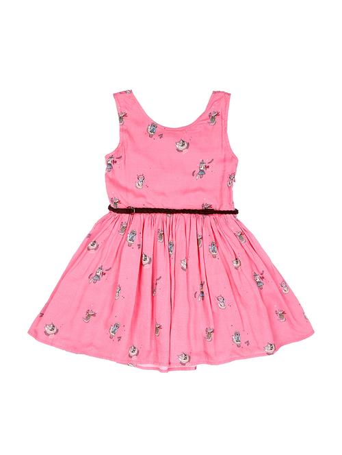 pink cotton blend frock - 16931963 - Standard Image - 1