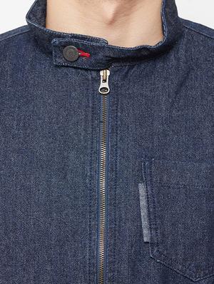navy blue back printed denim jacket - 16932054 - Standard Image - 5