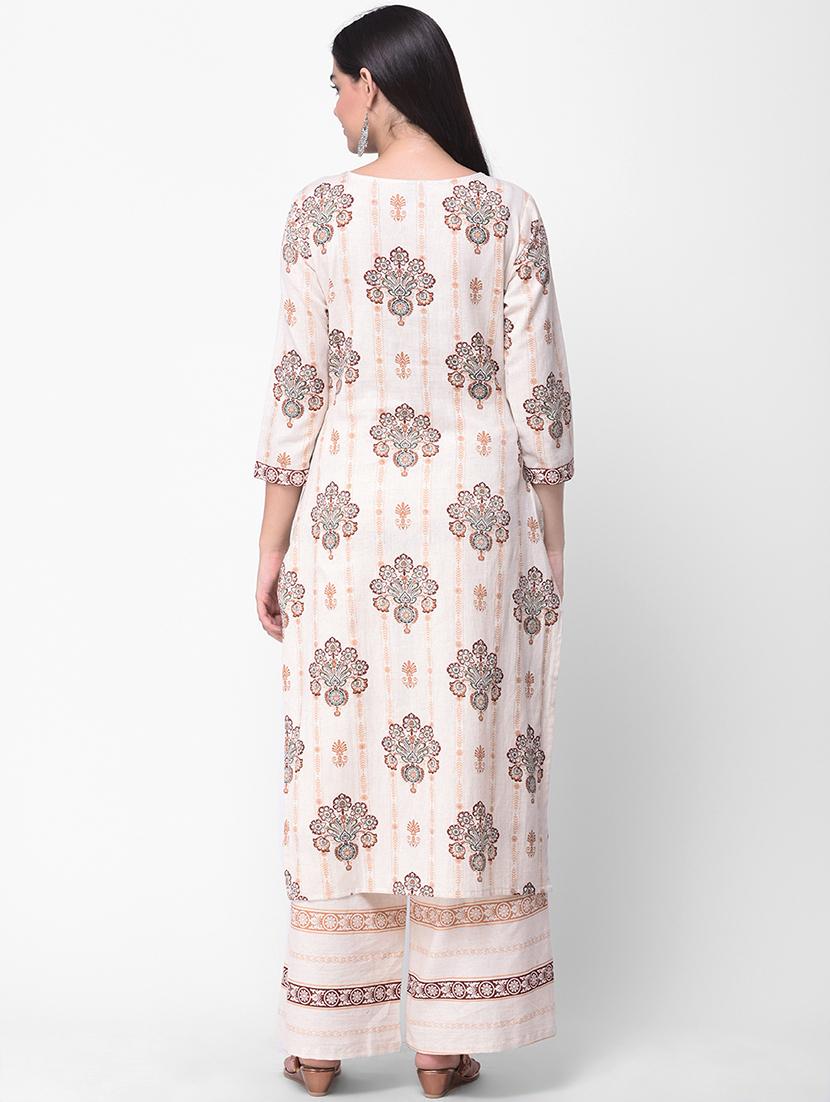 printed kurta palazzo set - 16933190 - Zoom Image - 3