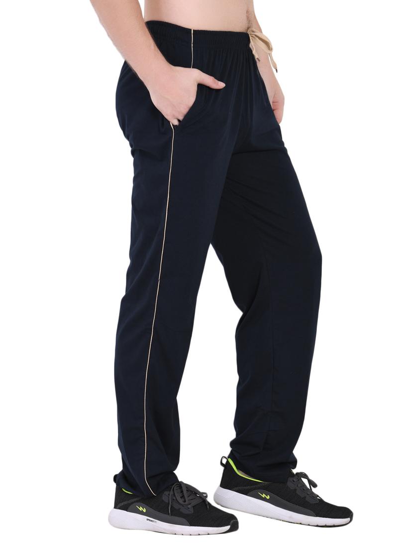 dark blue solid full length track pant - 16933209 - Zoom Image - 2
