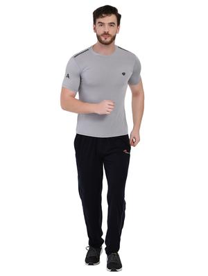 black solid full length track pant - 16933212 - Standard Image - 4