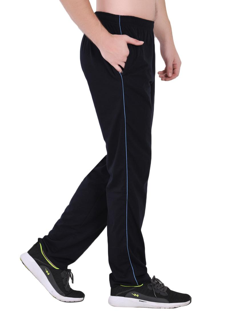 black solid full length track pant - 16933212 - Zoom Image - 2