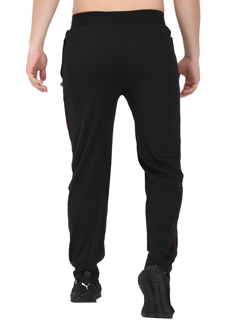 black solid full length track pant - 16933213 - Zoom Image - 3