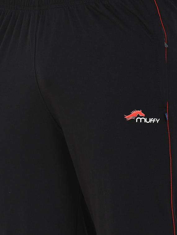black solid full length track pant - 16933213 - Zoom Image - 5