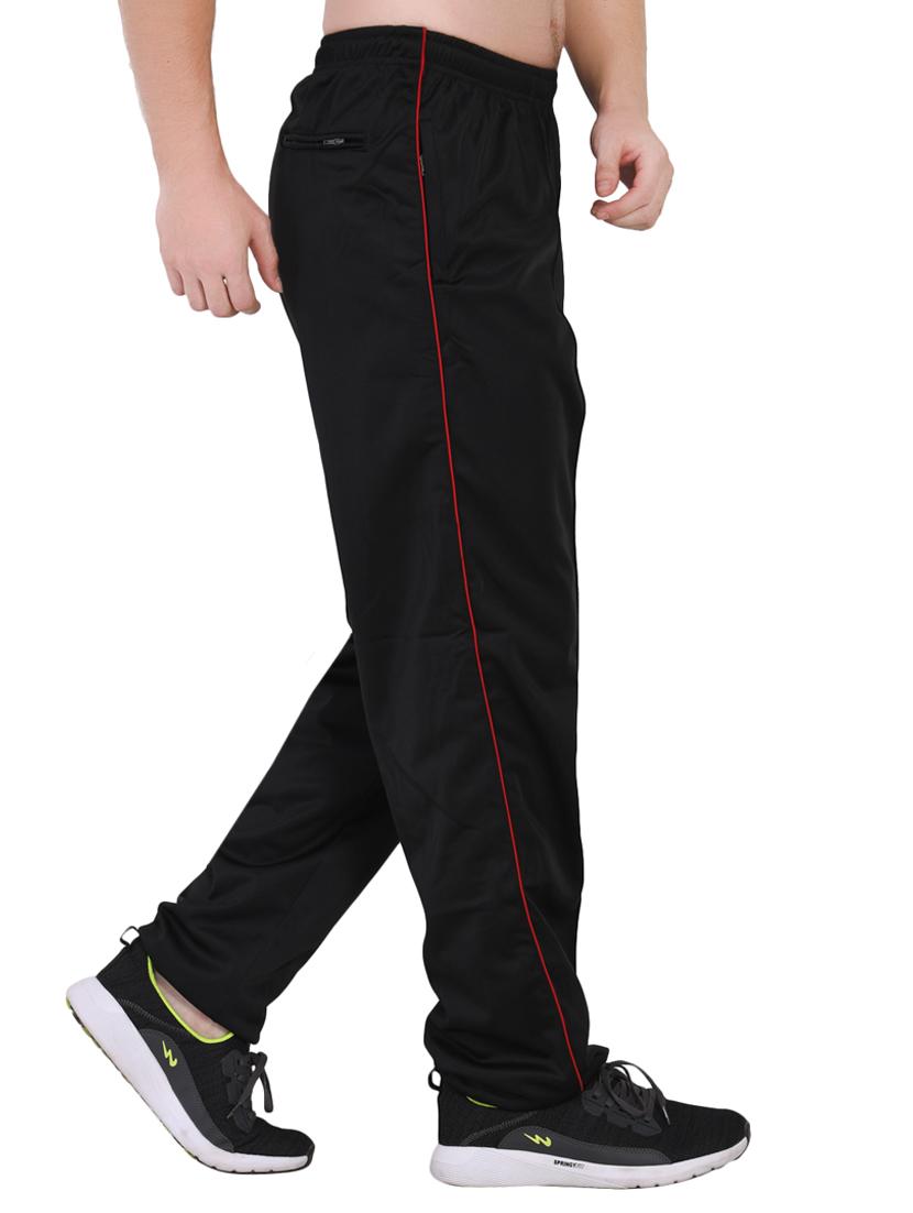 black solid full length track pant - 16933223 - Zoom Image - 2