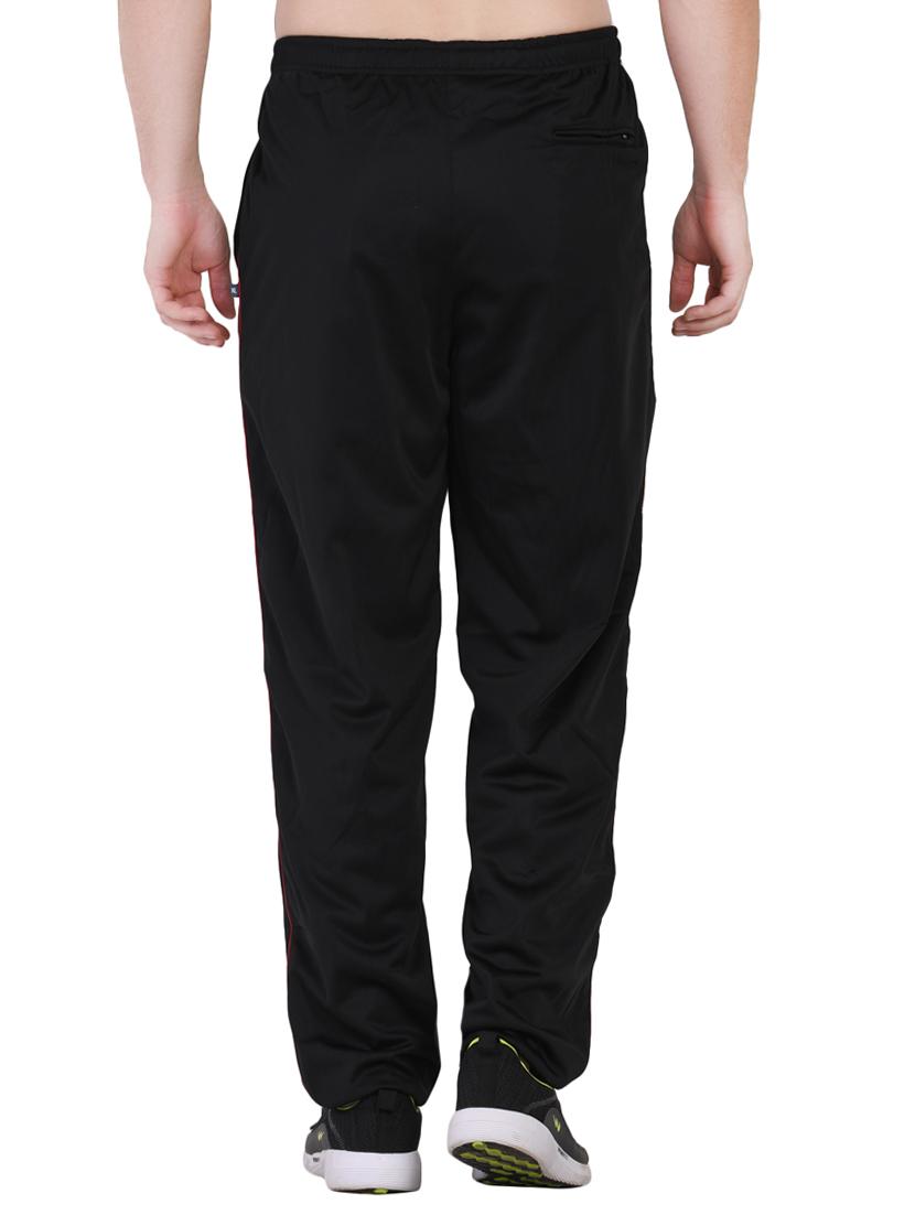 black solid full length track pant - 16933223 - Zoom Image - 3