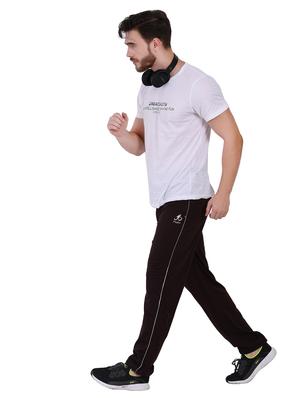 brown solid full length track pant - 16933224 - Standard Image - 4