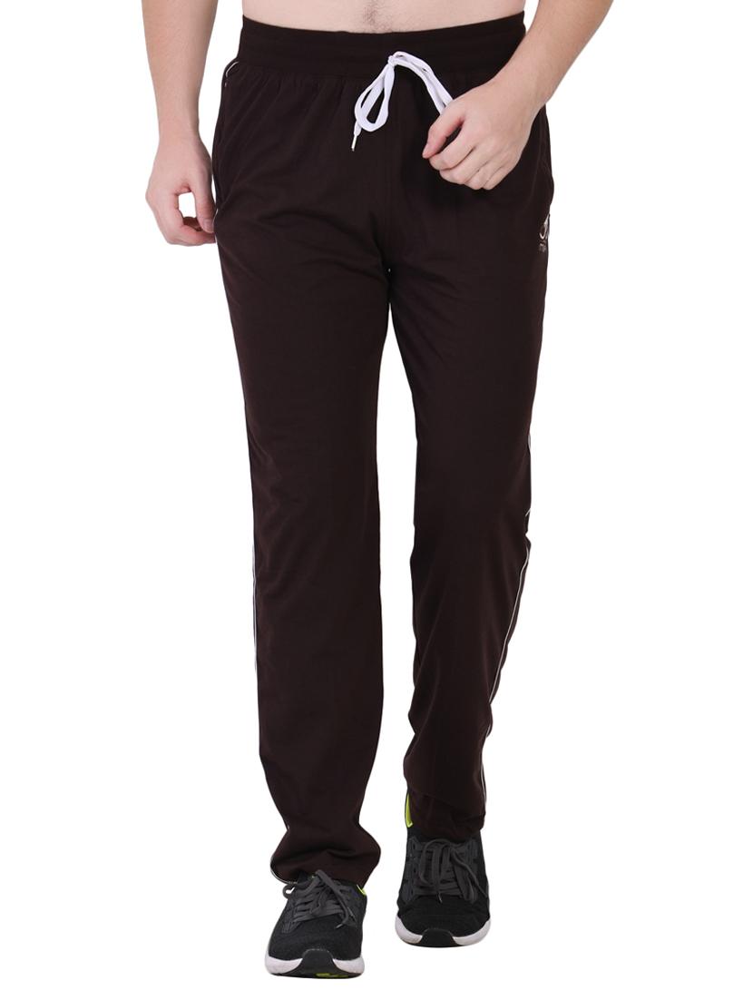 brown solid full length track pant - 16933224 - Zoom Image - 1