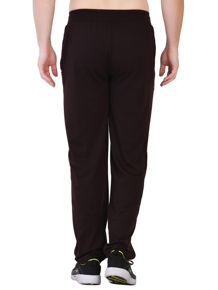 brown solid full length track pant - 16933224 - Zoom Image - 3