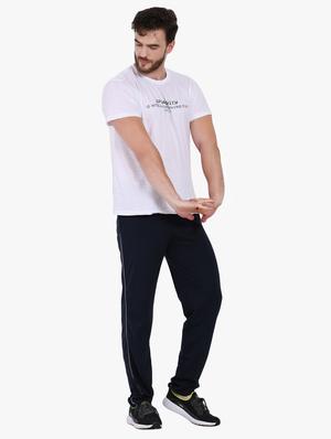 blue solid full length track pant - 16933225 - Standard Image - 4