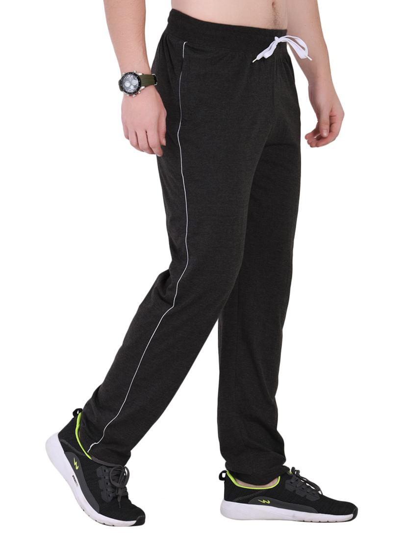 grey solid full length track pant - 16933226 - Zoom Image - 2