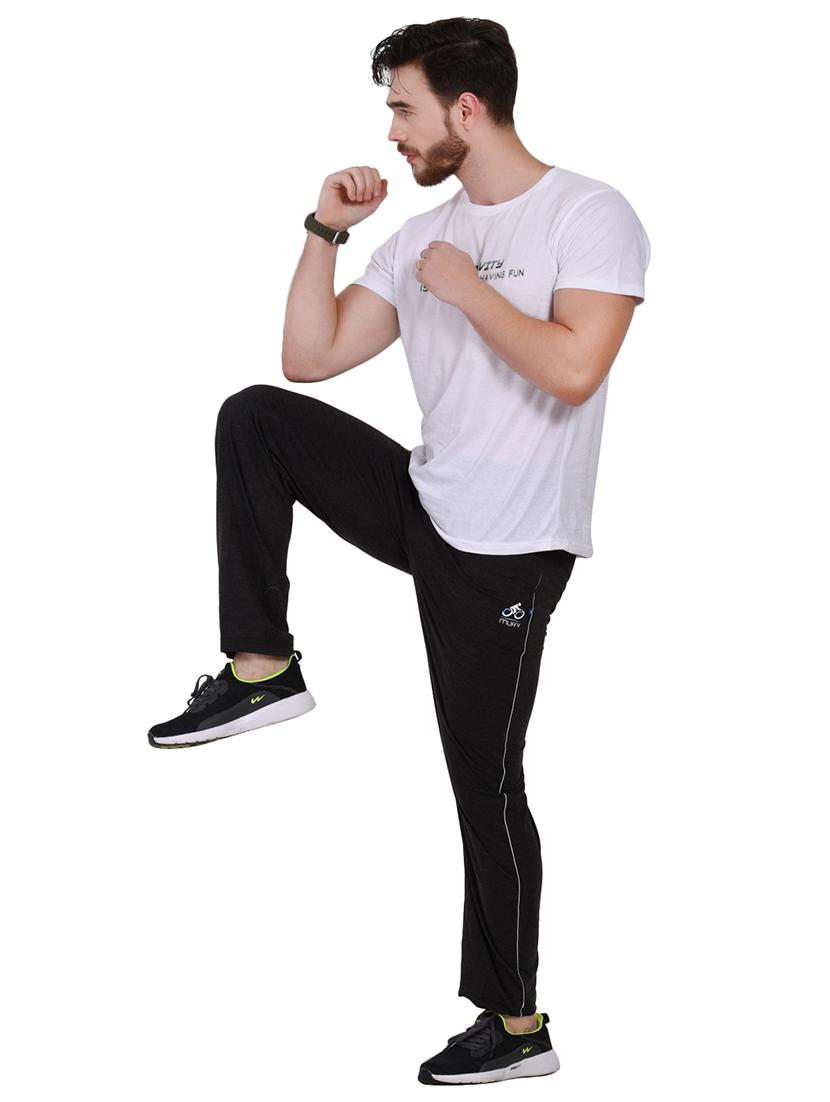 grey solid full length track pant - 16933226 - Zoom Image - 4