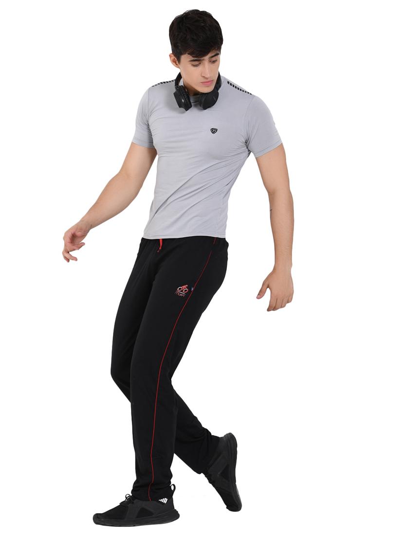 black solid full length track pant - 16933227 - Zoom Image - 4