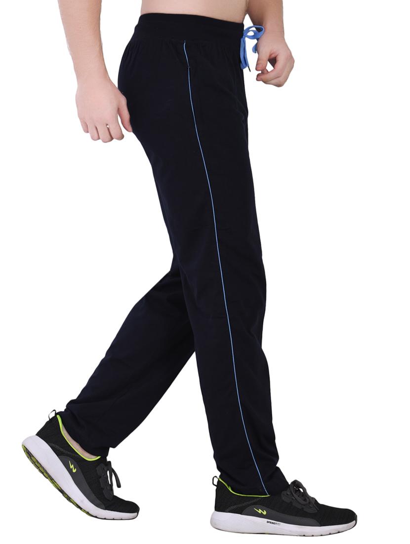 navy blue solid full length track pant - 16933229 - Zoom Image - 2