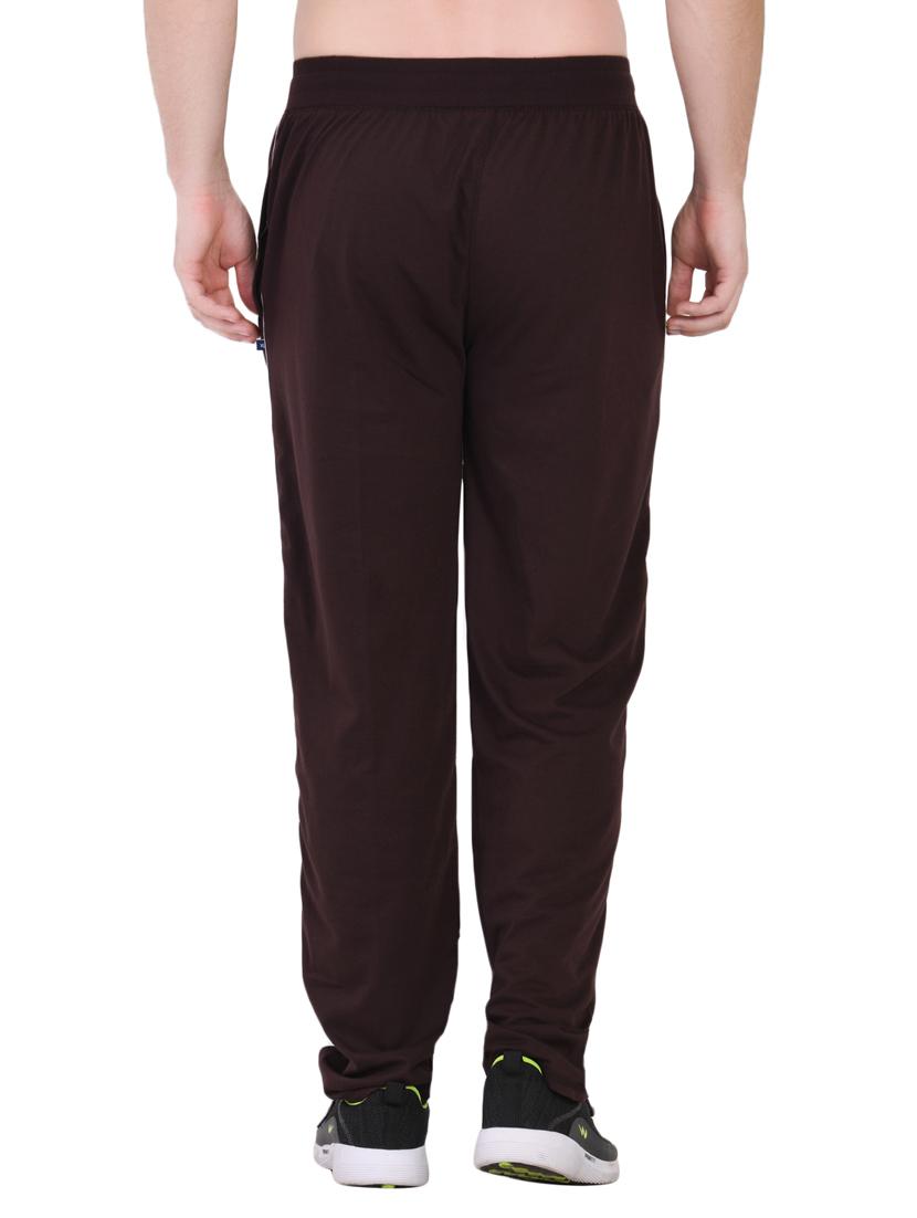 brown solid full length track pant - 16933235 - Zoom Image - 3