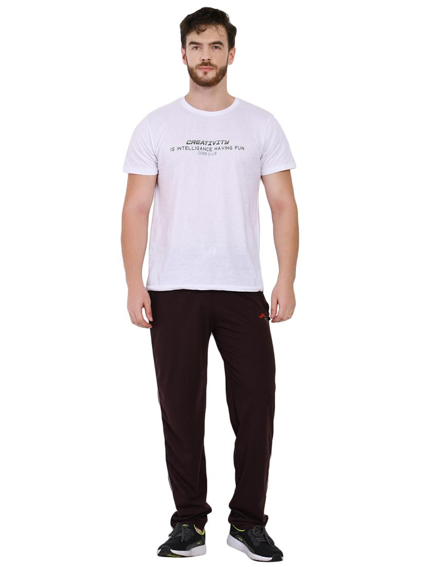 brown solid full length track pant - 16933235 - Zoom Image - 4