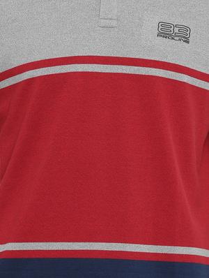grey color block polo t-shirt - 16933446 - Standard Image - 4