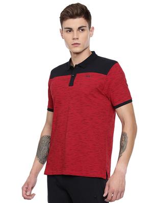 red color block polo t-shirt - 16933447 - Standard Image - 2