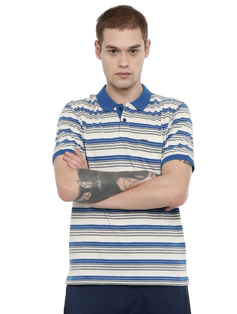 blue striped polo t-shirt - 16933457 - Zoom Image - 1