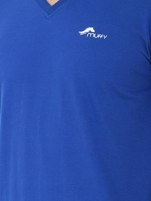 blue solid t-shirt - 16933523 - Standard Image - 5