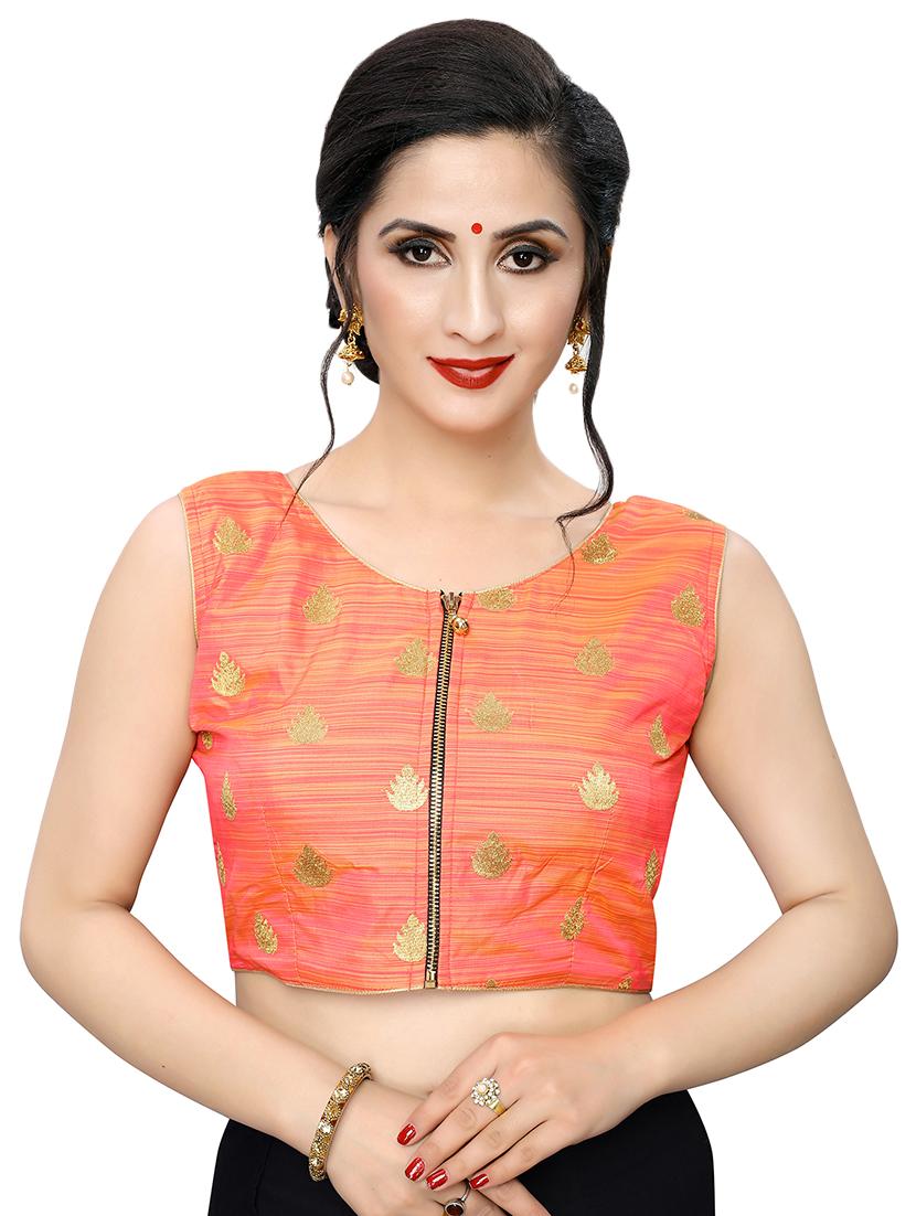 zipper detail embroidered blouse - 16933945 - Zoom Image - 1