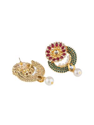 green brass chandballi earring - 16934024 - Standard Image - 3