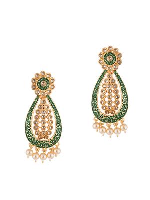 green brass drop earring - 16934028 - Standard Image - 2