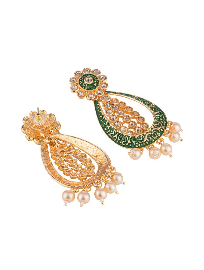 green brass drop earring - 16934028 - Zoom Image - 3