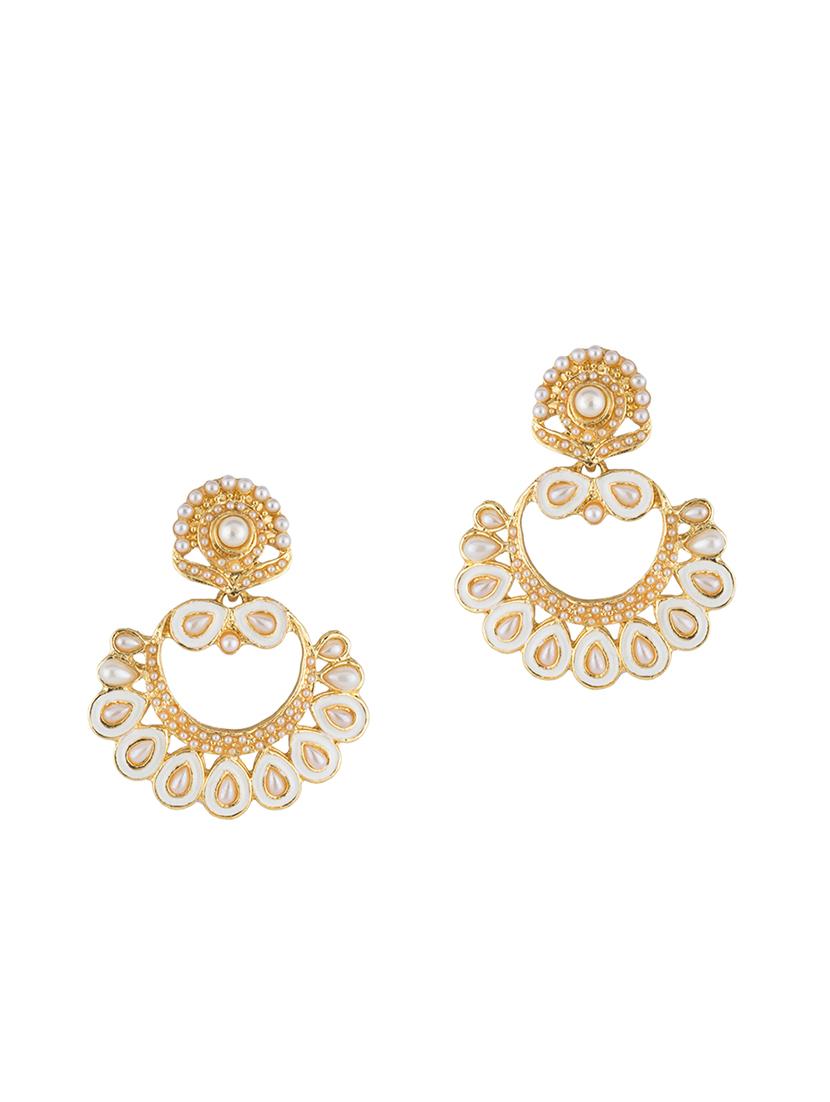 white brass chandballi earring - 16934029 - Zoom Image - 2