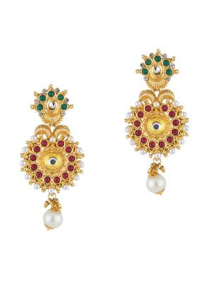 white brass drop earring - 16934030 - Standard Image - 2