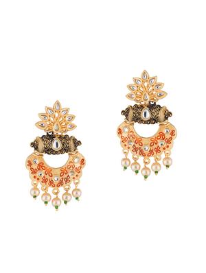 white brass chandballi earring - 16934031 - Standard Image - 2