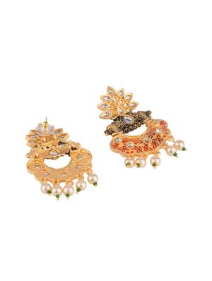 white brass chandballi earring - 16934031 - Standard Image - 3