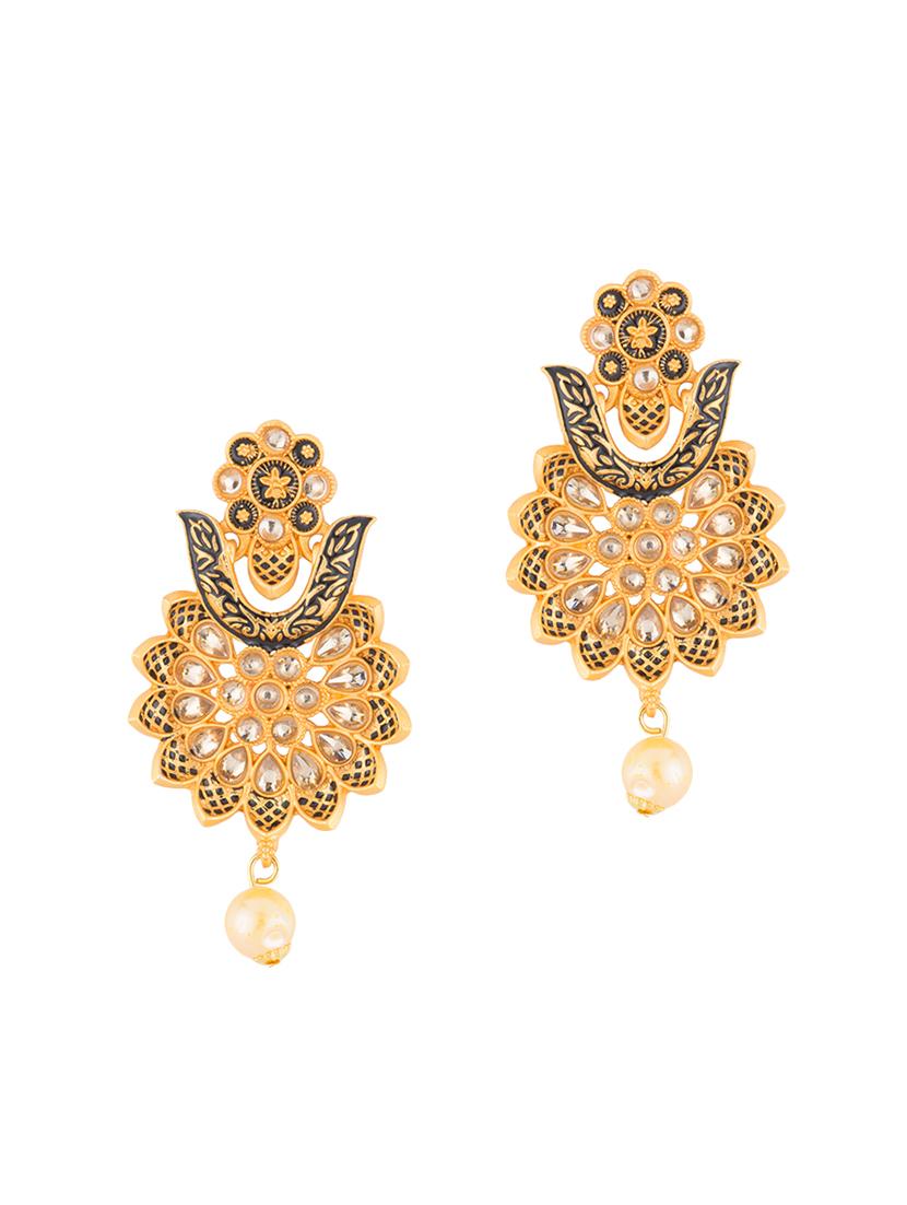 blue brass drop earring - 16934039 - Zoom Image - 2