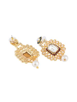 gold brass drop earring - 16934042 - Standard Image - 3