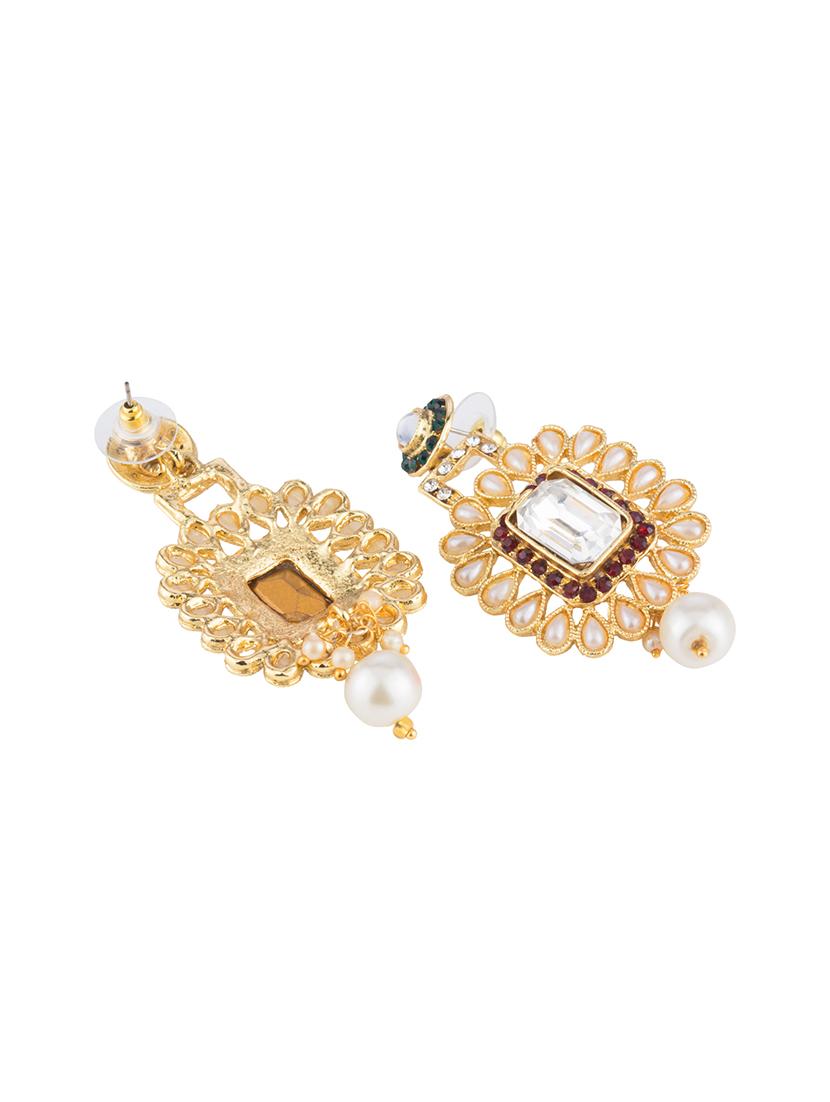 gold brass drop earring - 16934042 - Zoom Image - 3