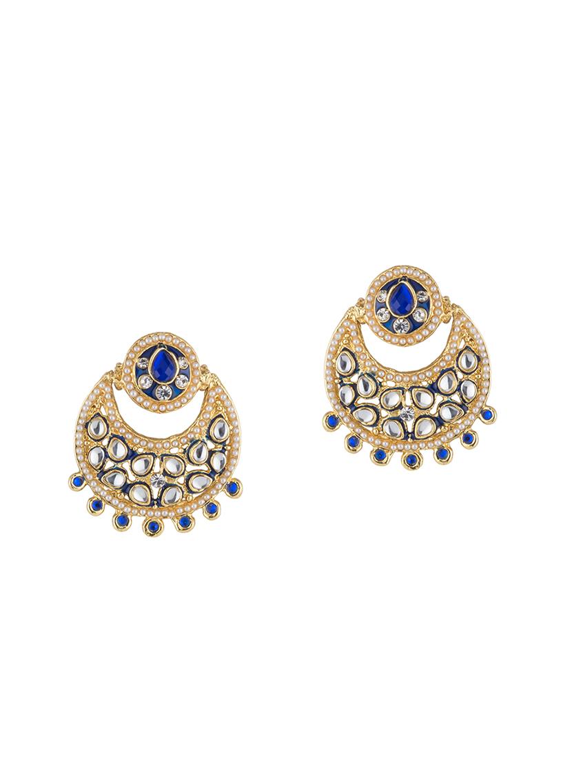 blue brass chandballi earring - 16934044 - Zoom Image - 2
