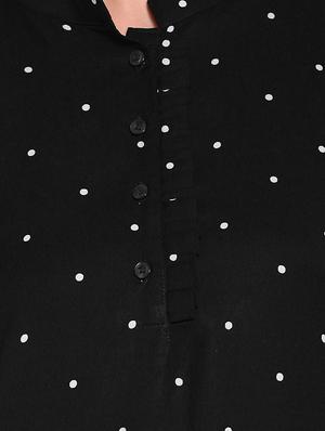 mandarin neck polka dot top - 16934159 - Standard Image - 4