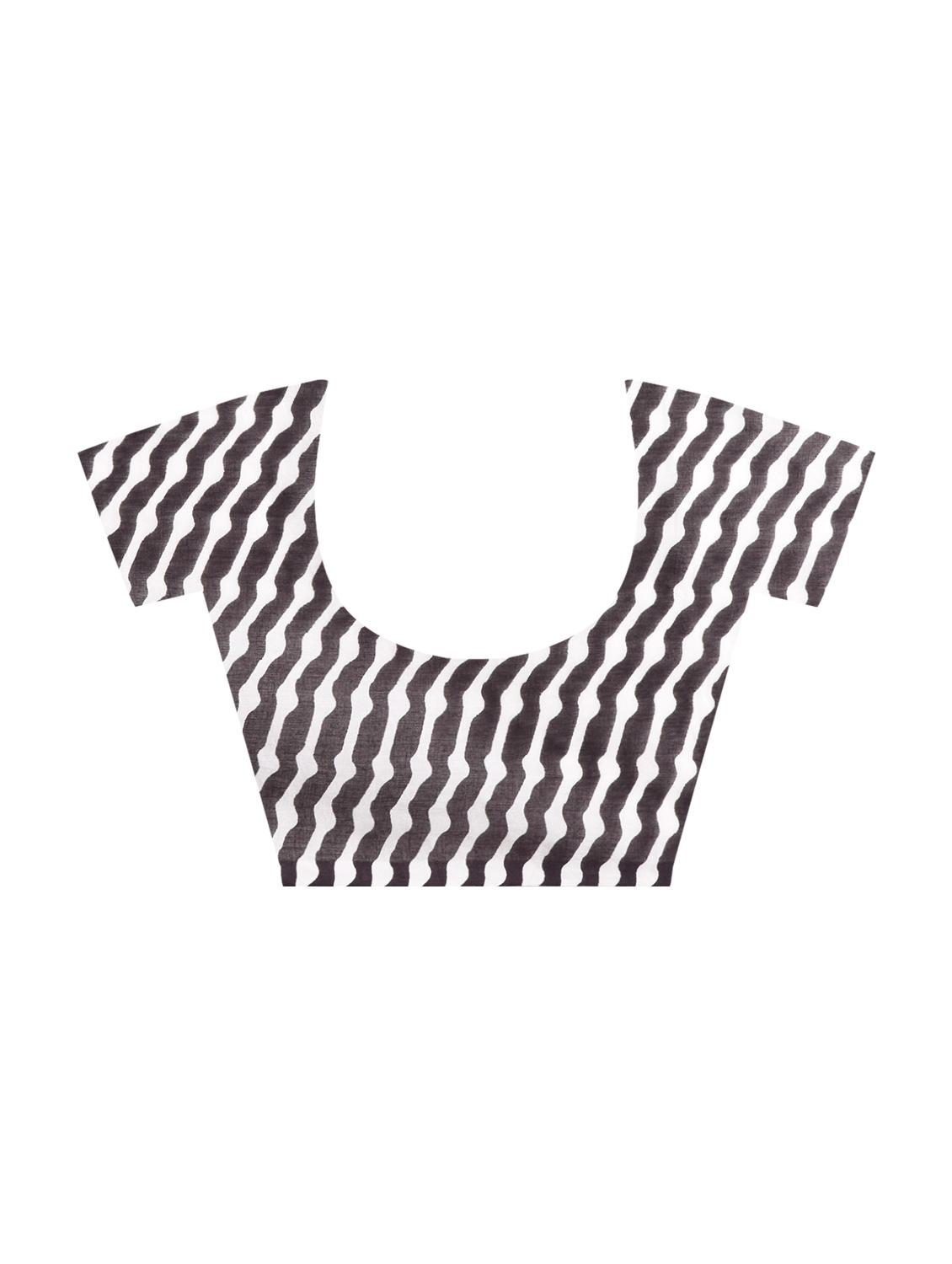 printed woven saree with blouse - 16935015 - Zoom Image - 3