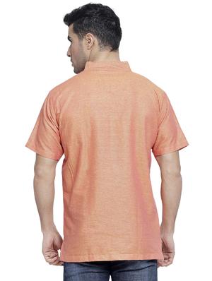 orange solid short kurta - 16935129 - Standard Image - 3