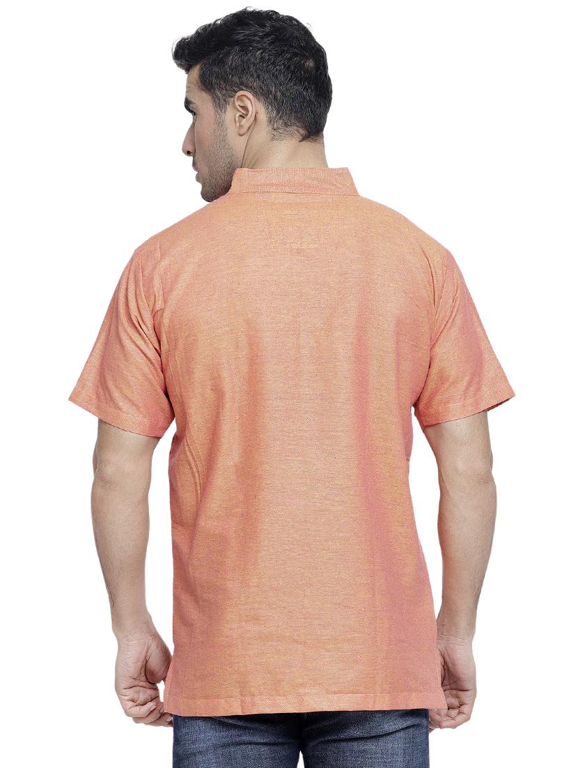 orange solid short kurta - 16935129 - Zoom Image - 3