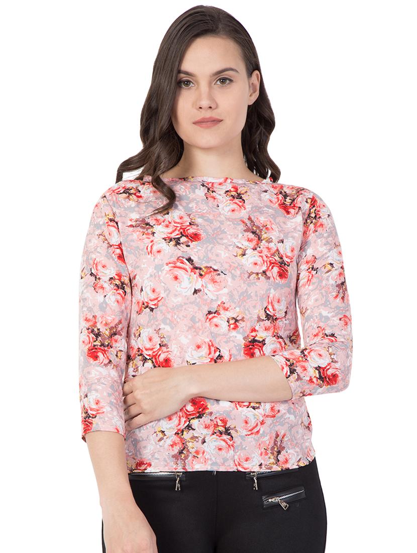 round neck floral top - 16935516 - Zoom Image - 1